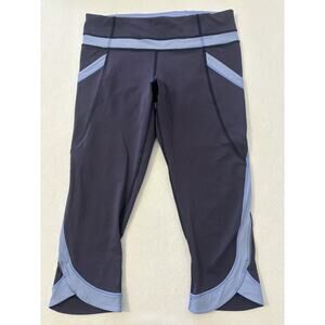 Lululemon Chase Me Crop II Leggings Blue Womens Size‎ 8 (h)